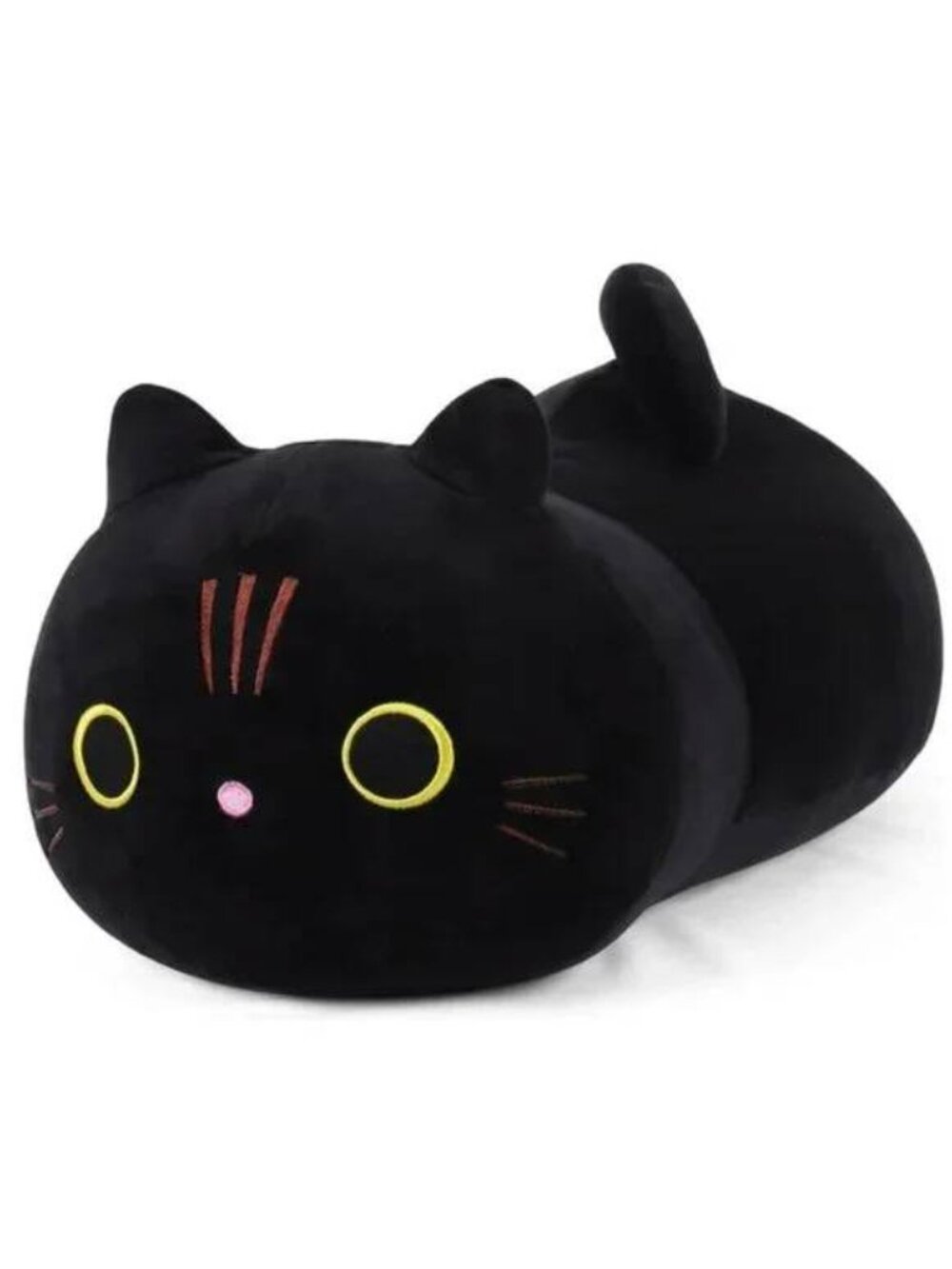 Kawaii Black Cat Plush Toy 8" Cute Squishy Stuffed Animal NWOT